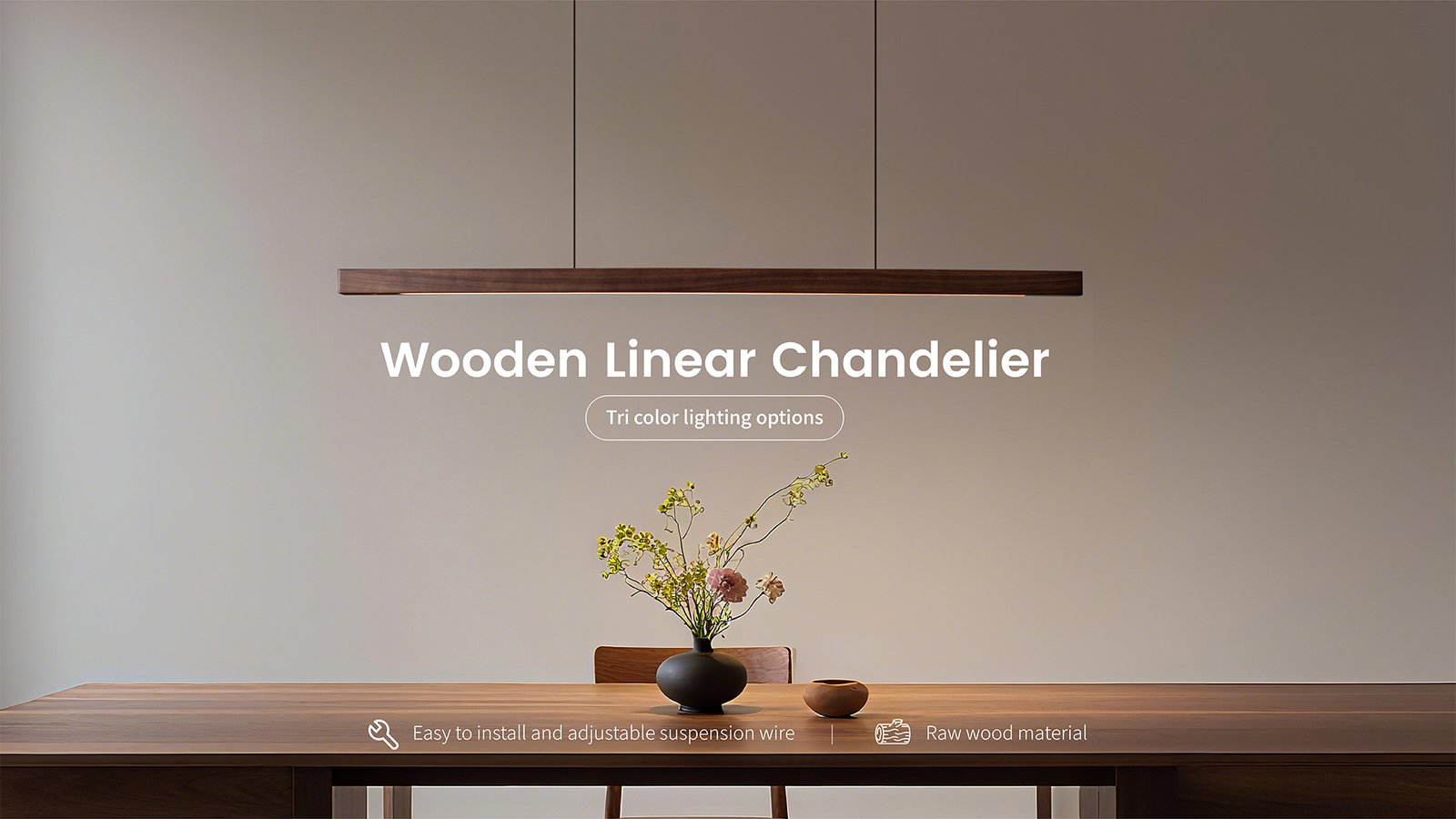Hand Sweep Control Linear Lights Black Walnut