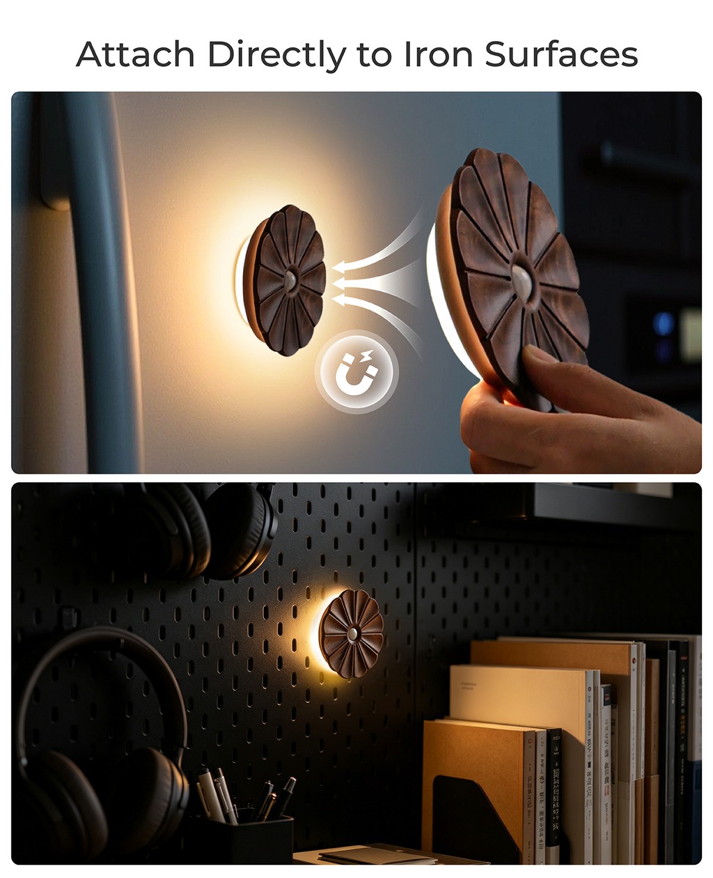 Flower Motion Sensor Night Light｜Black Walnut