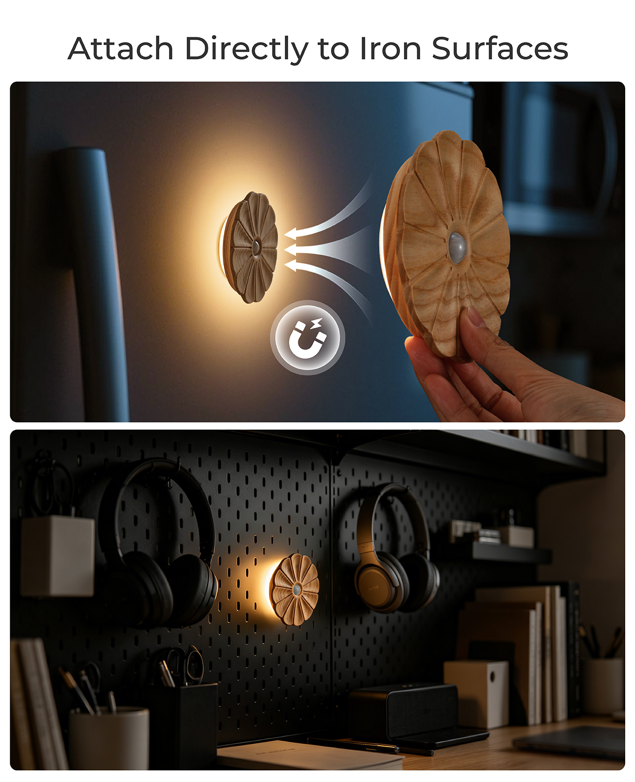 Flower Motion Sensor Night Light｜Ash Wood