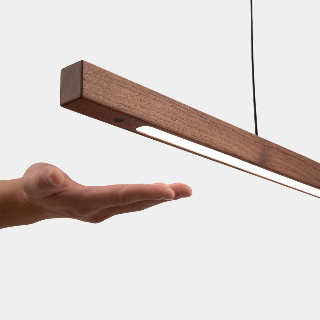 Hand-Sweep Linear Pendant — Walnut