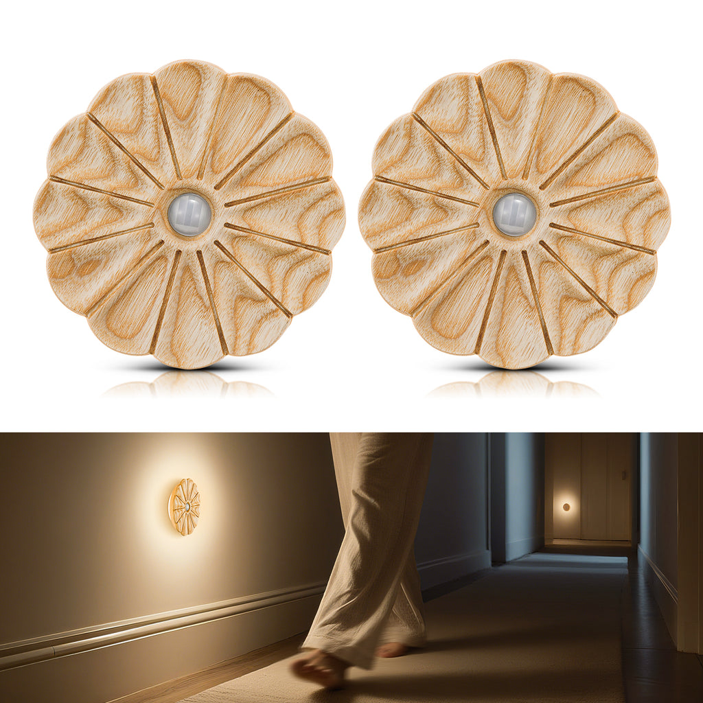 Flower Motion Sensor Night Light｜Ash Wood