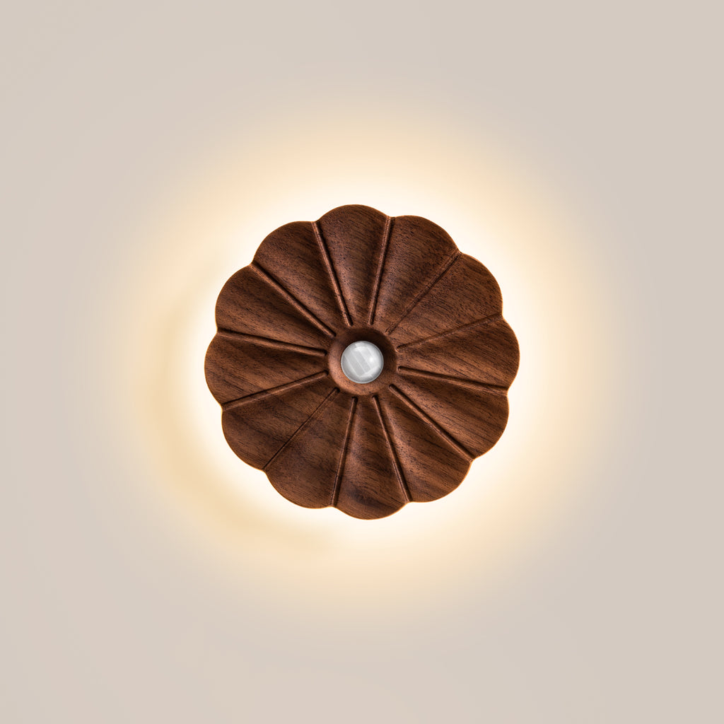 Flower Motion Sensor Night Light｜Black Walnut