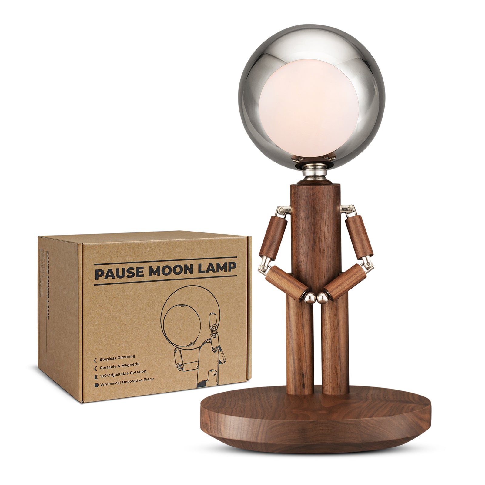 Pause Moon Lamp ｜Black Walnut