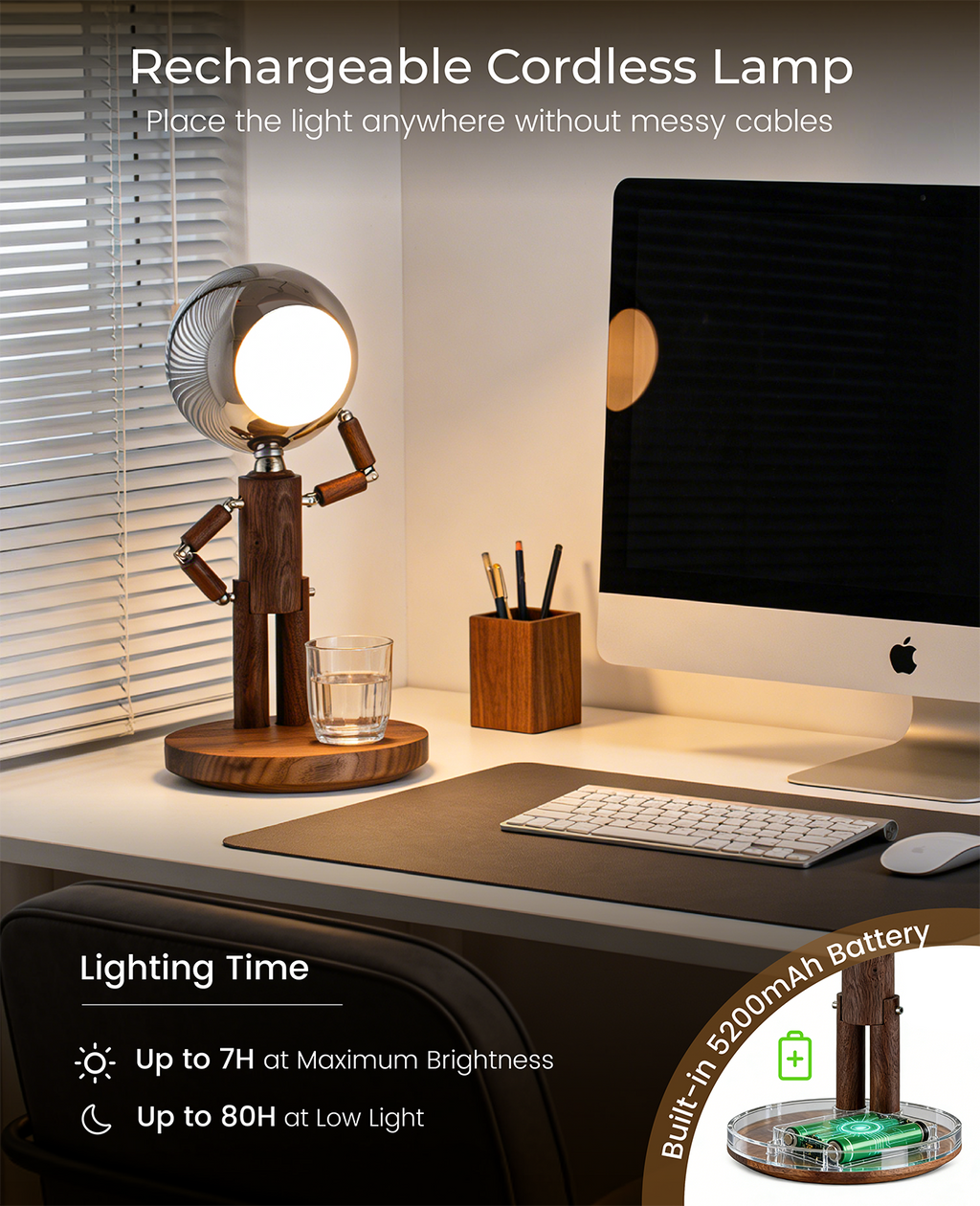 Pause Moon Lamp ｜Black Walnut