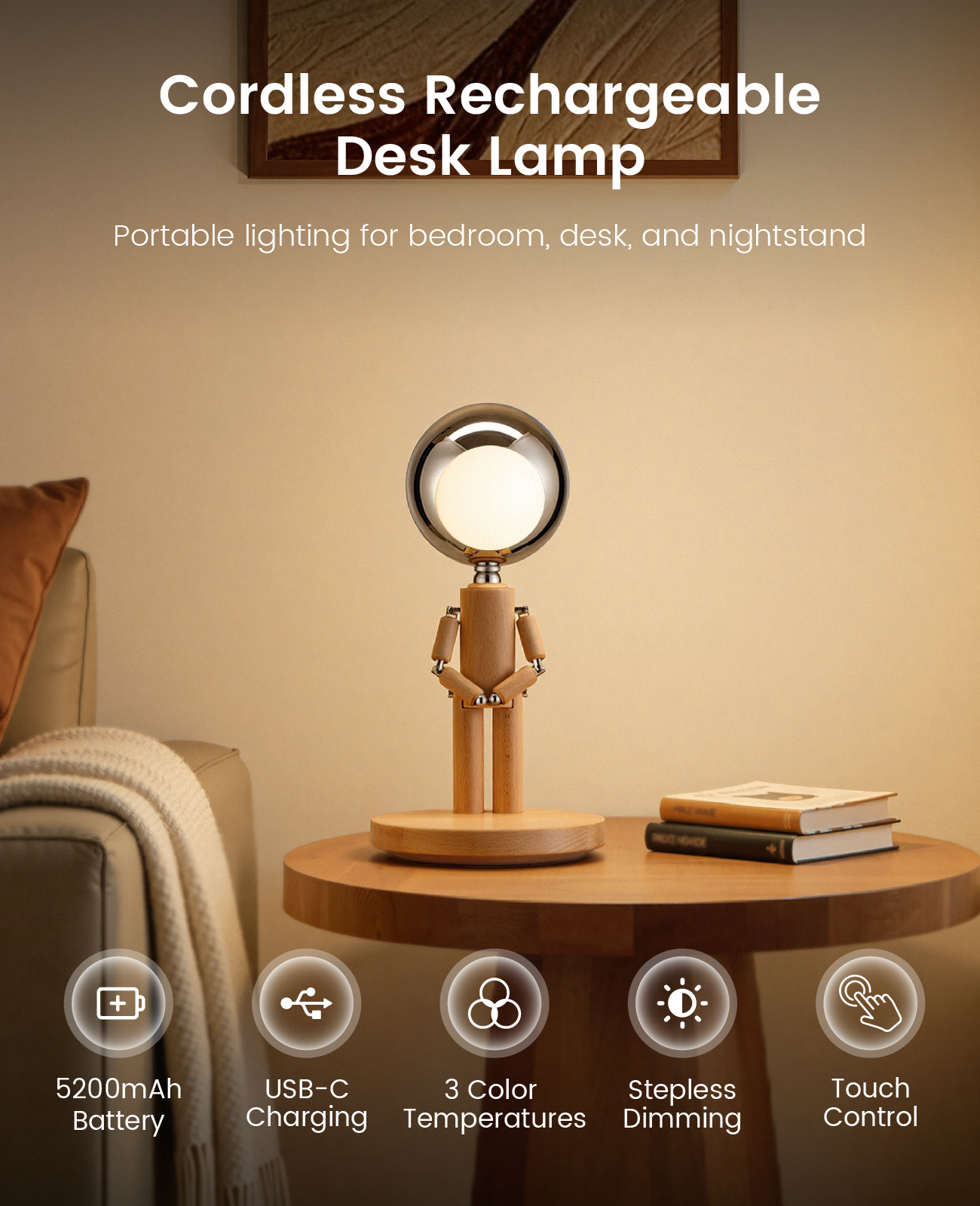 Pause Moon Lamp｜Beech Wood