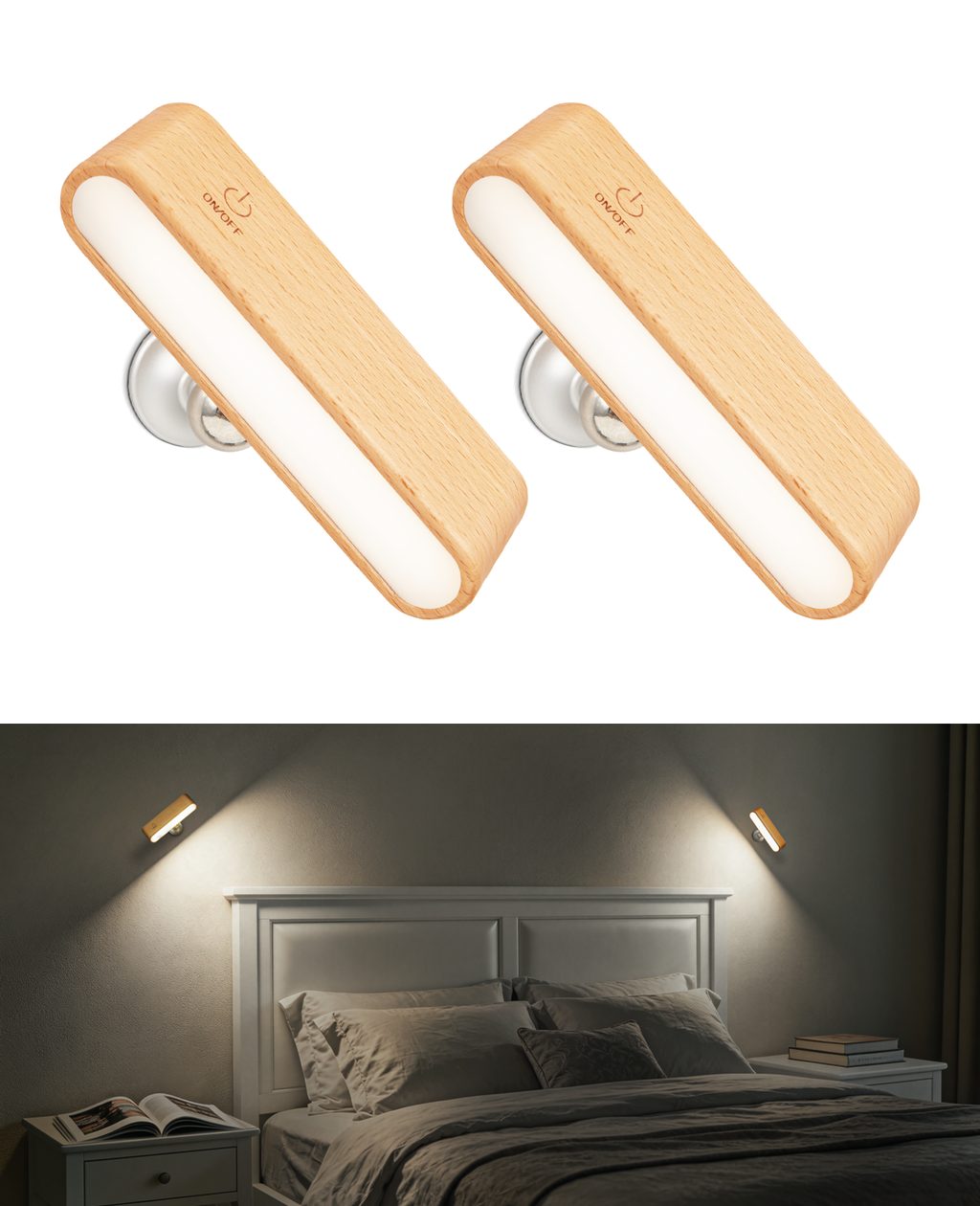 Magnetic Wall Sconce｜Beech Wood