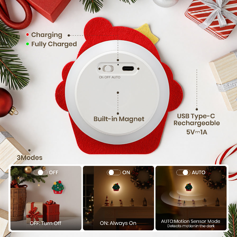 Christmas Cupcake Motion Sensor Light
