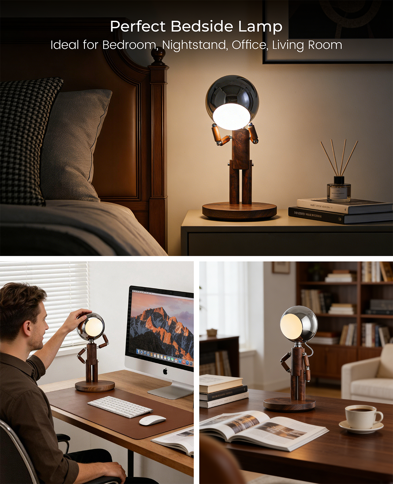 Pause Moon Lamp ｜Black Walnut