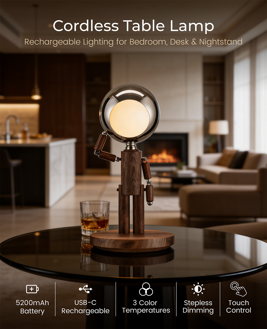 Pause Moon Lamp ｜Black Walnut