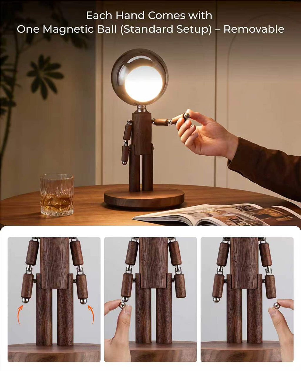Pause Moon Lamp ｜Black Walnut