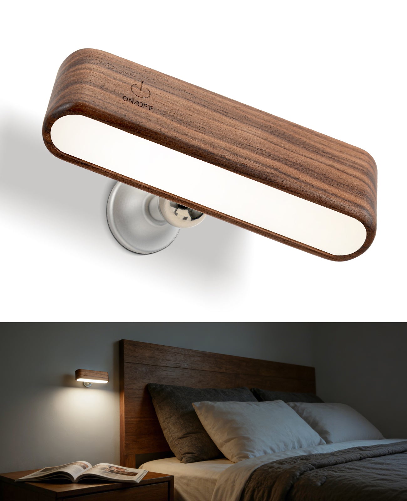 Magnetic Wall Sconce — Walnut