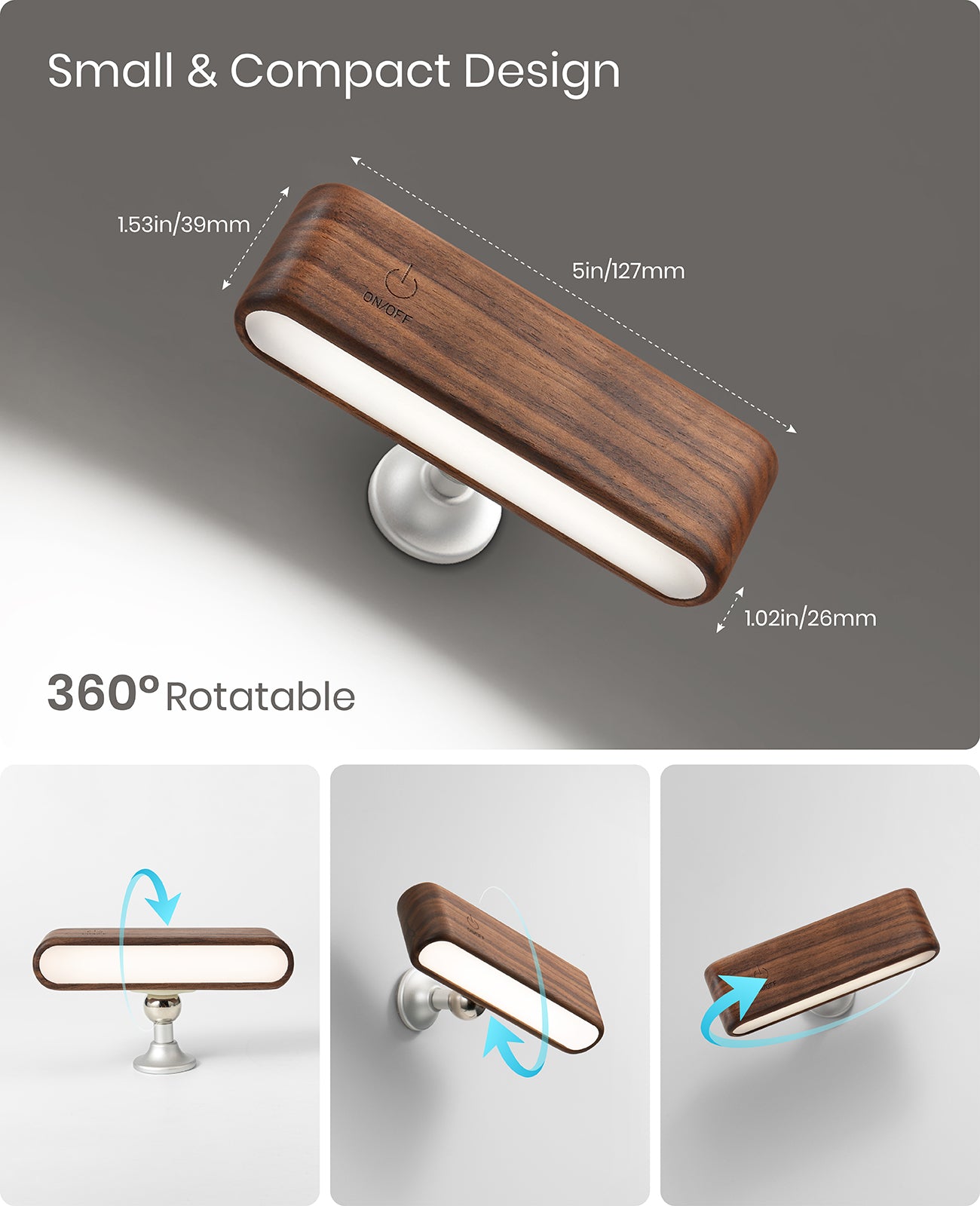 Magnetic Wall Sconce — Walnut