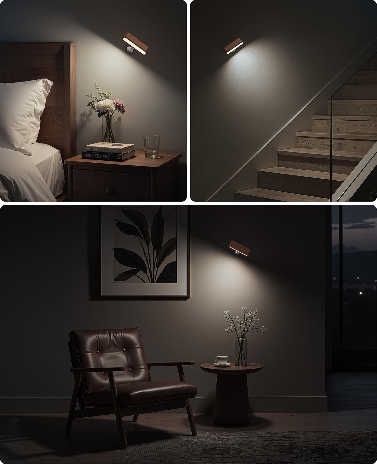 Magnetic Wall Sconce — Walnut