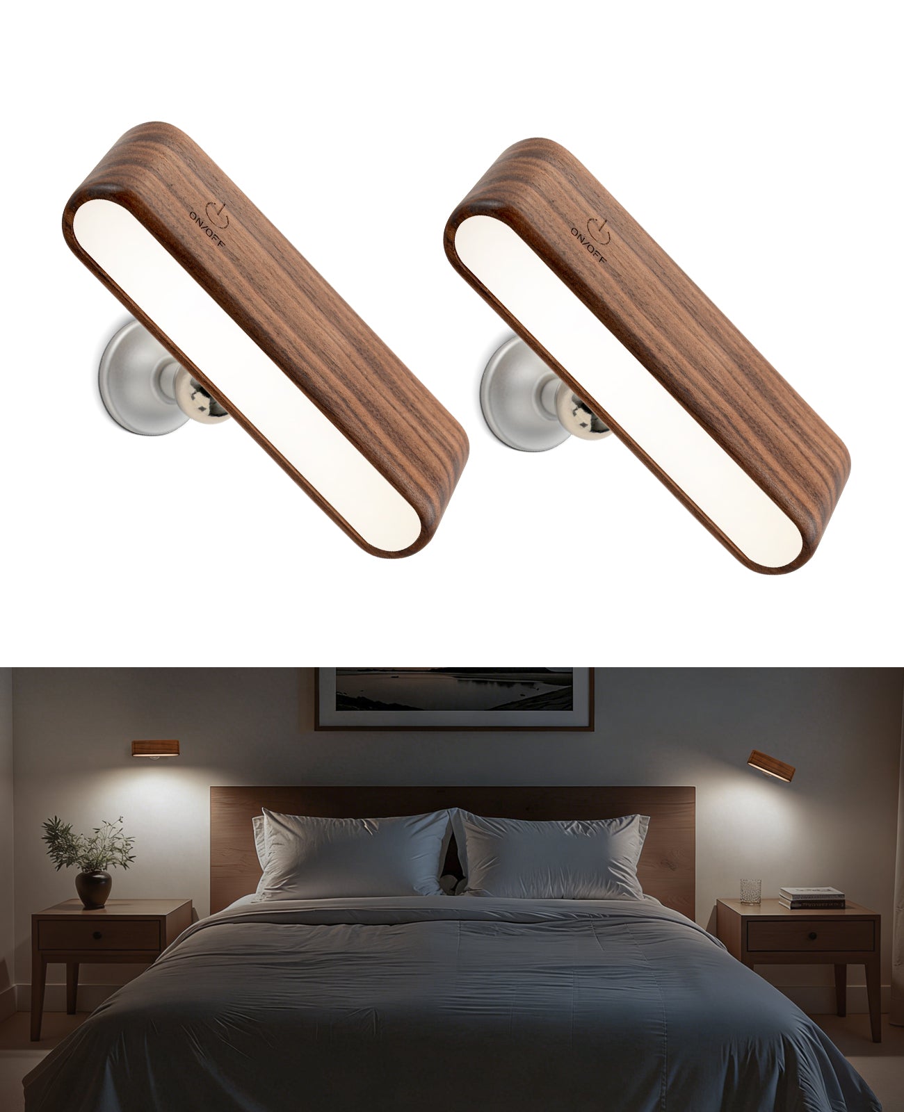 Magnetic Wall Sconce — Walnut