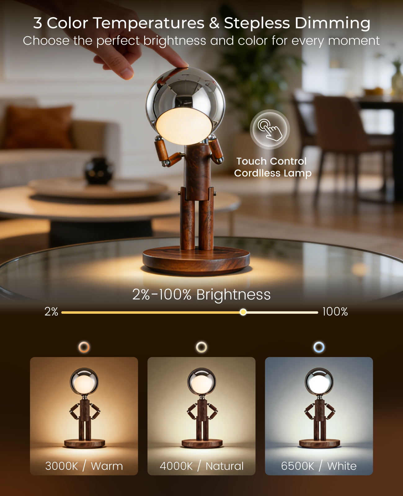 Pause Moon Lamp ｜Black Walnut