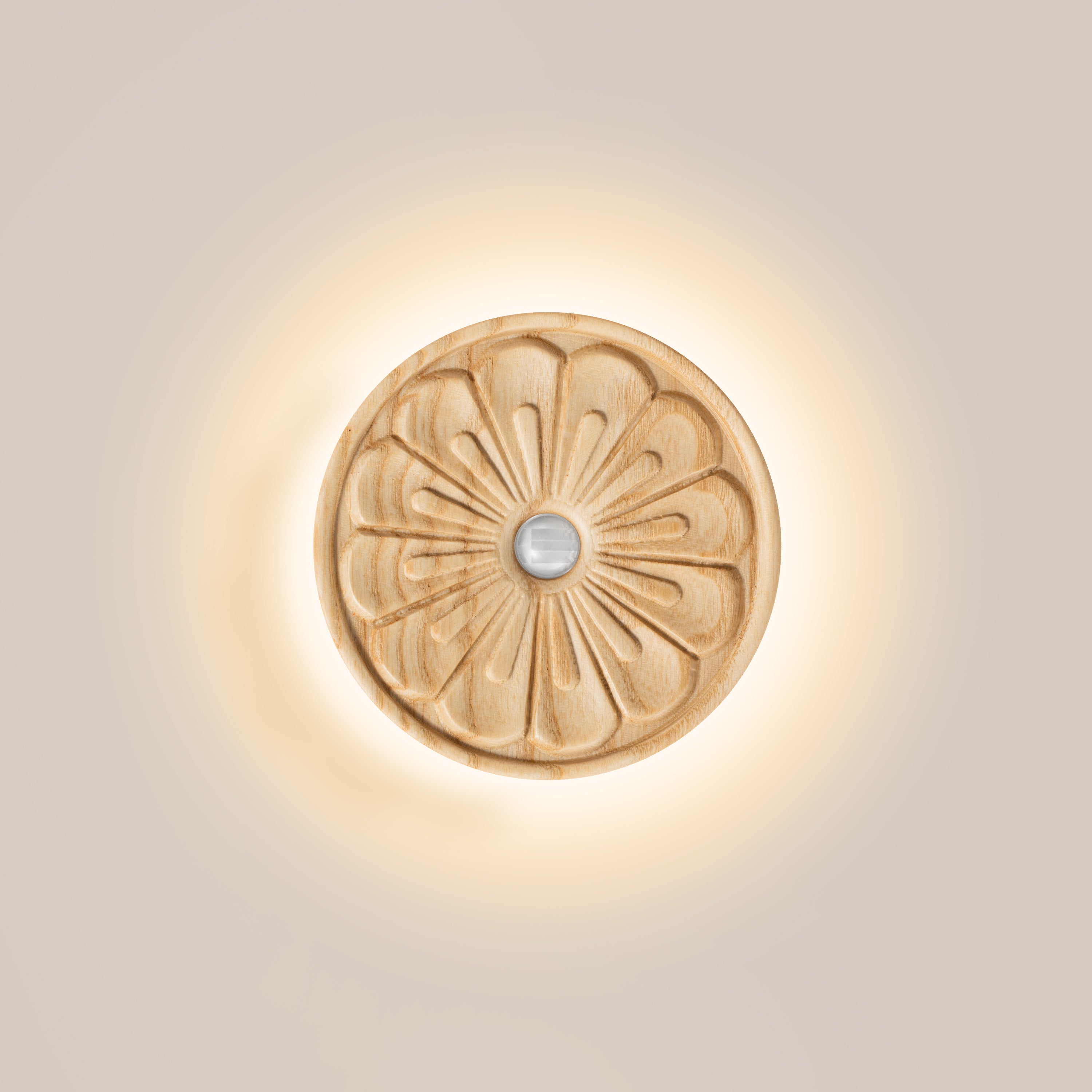 Rounded Flower Motion Sensor Light｜Ash Wood