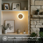 Rounded Flower Motion Sensor Light｜Ash Wood