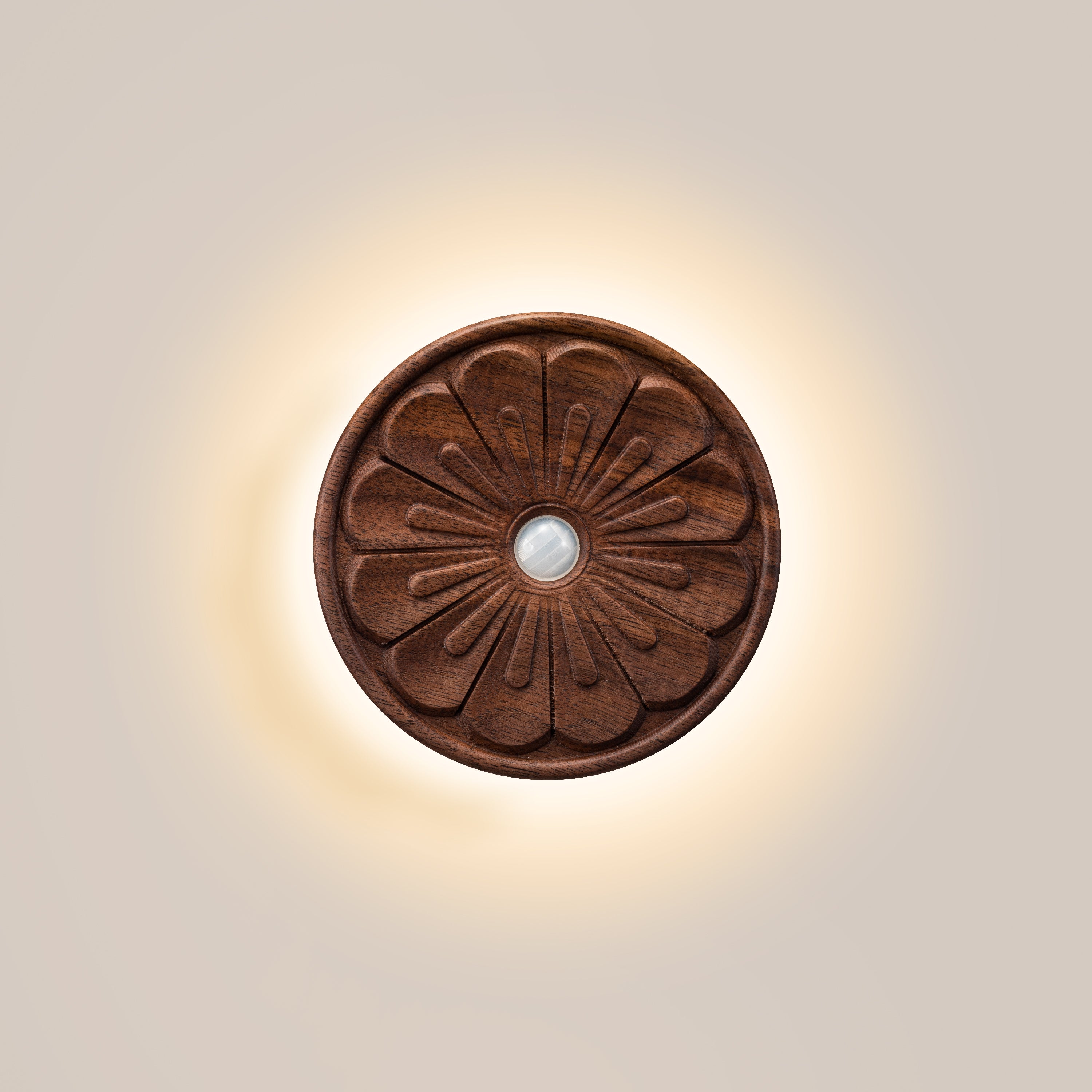 Rounded Flower Motion Sensor Light｜Black Walnut