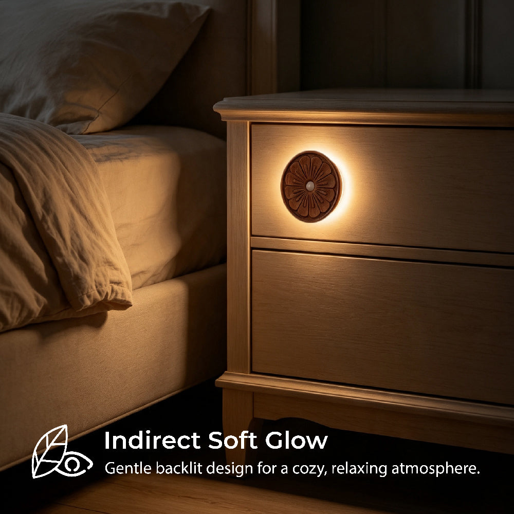 Rounded Flower Motion Sensor Light｜Black Walnut