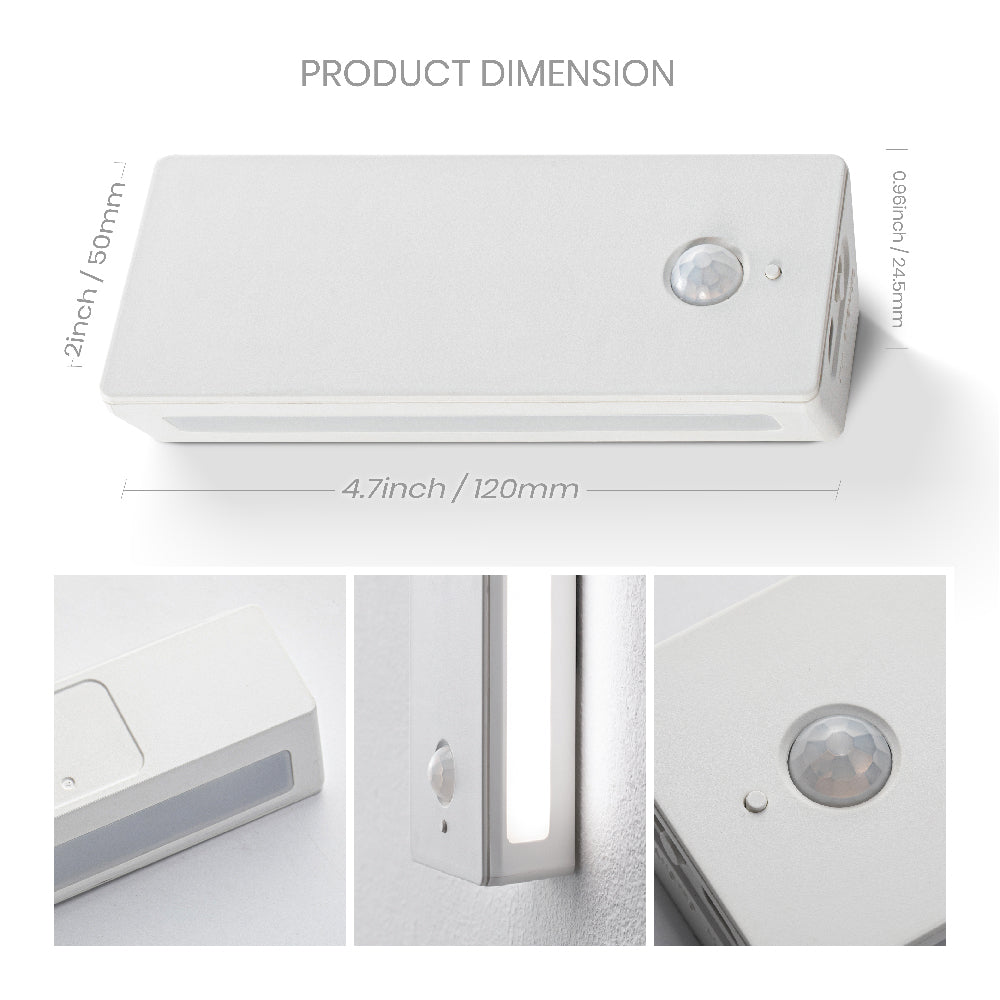Square Dual-Sided Backlit Motion Sensor Light｜ABS
