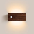 Square Dual-Sided Backlit Motion Sensor Light｜Black Walnut