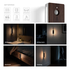 Square Dual-Sided Backlit Motion Sensor Light｜Black Walnut
