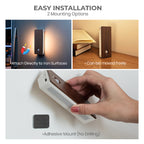 Square Dual-Sided Backlit Motion Sensor Light｜Black Walnut