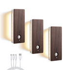 Square Dual-Sided Backlit Motion Sensor Light｜Black Walnut