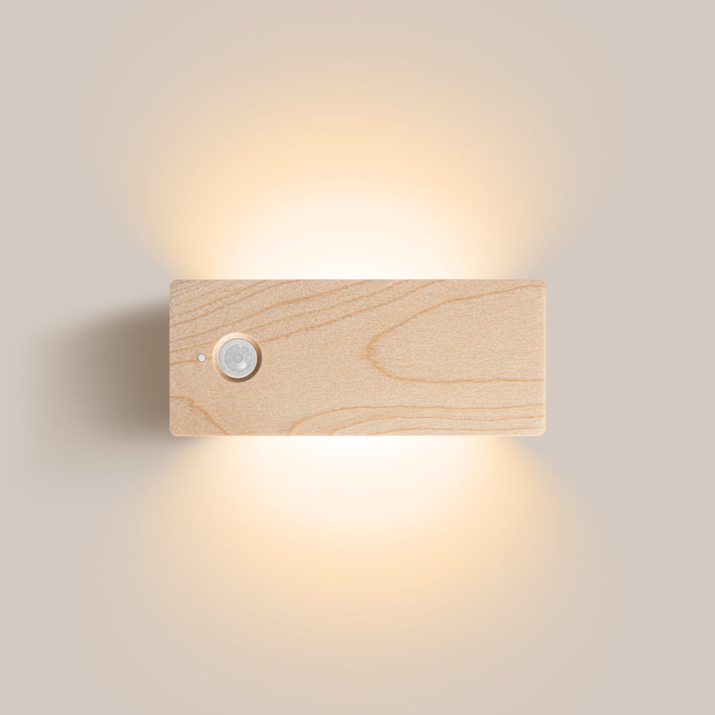 Square Dual-Sided Backlit Motion Sensor Light｜Maple