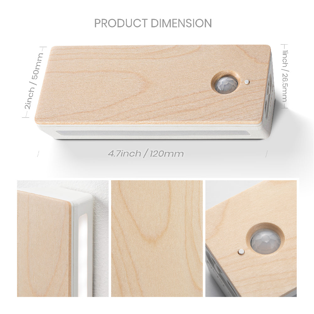 Square Dual-Sided Backlit Motion Sensor Light｜Maple