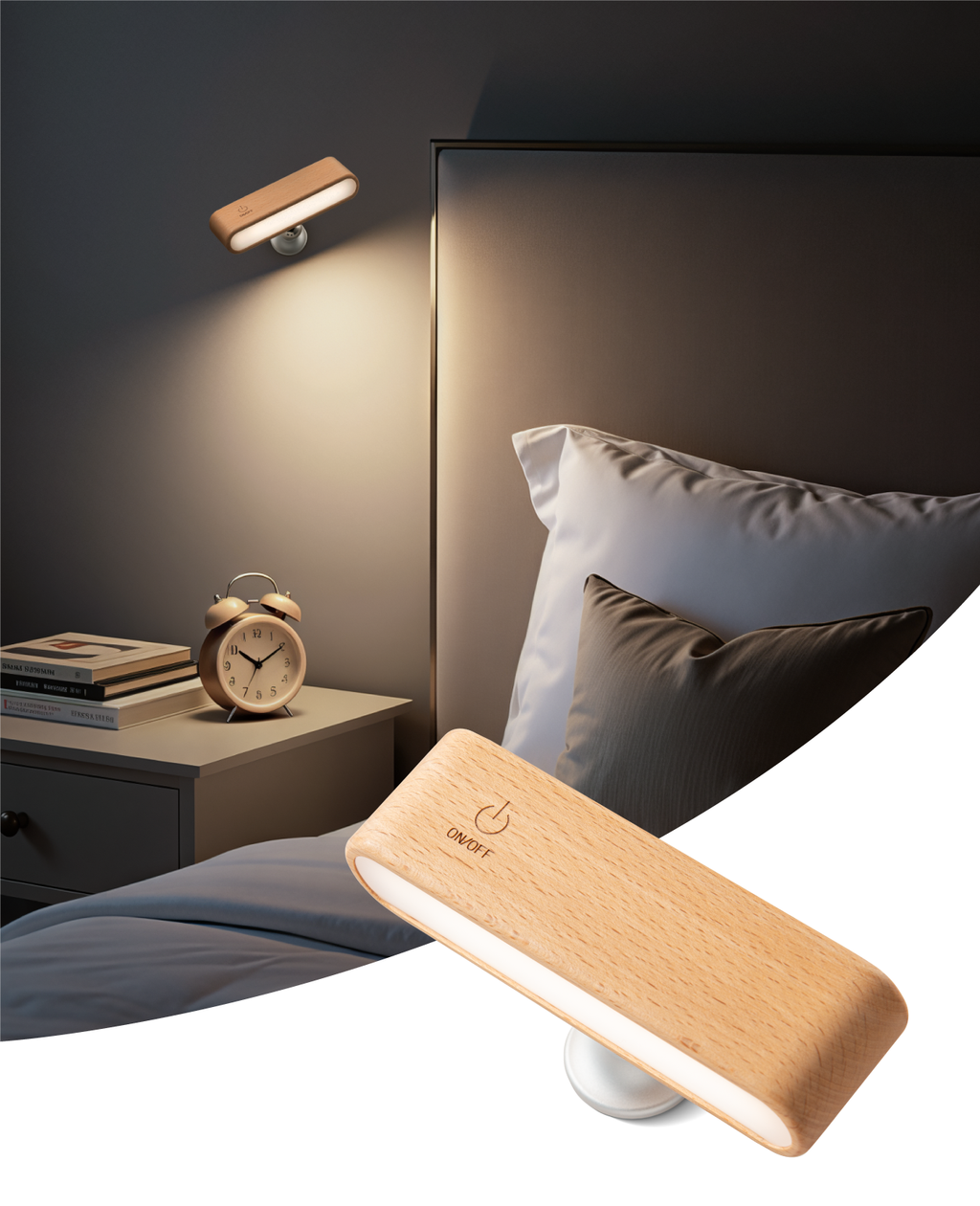 Magnetic Wall Sconce｜Beech Wood