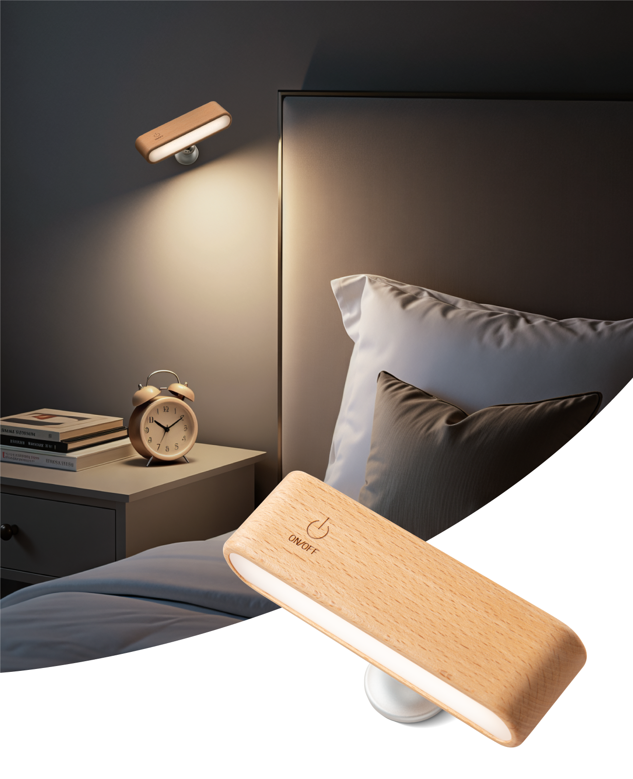 Magnetic Wall Sconce｜Beech Wood