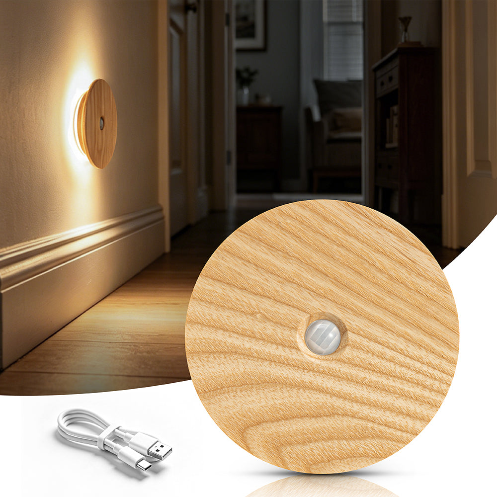 Wood Sensor Night Light ｜ Ash Wood