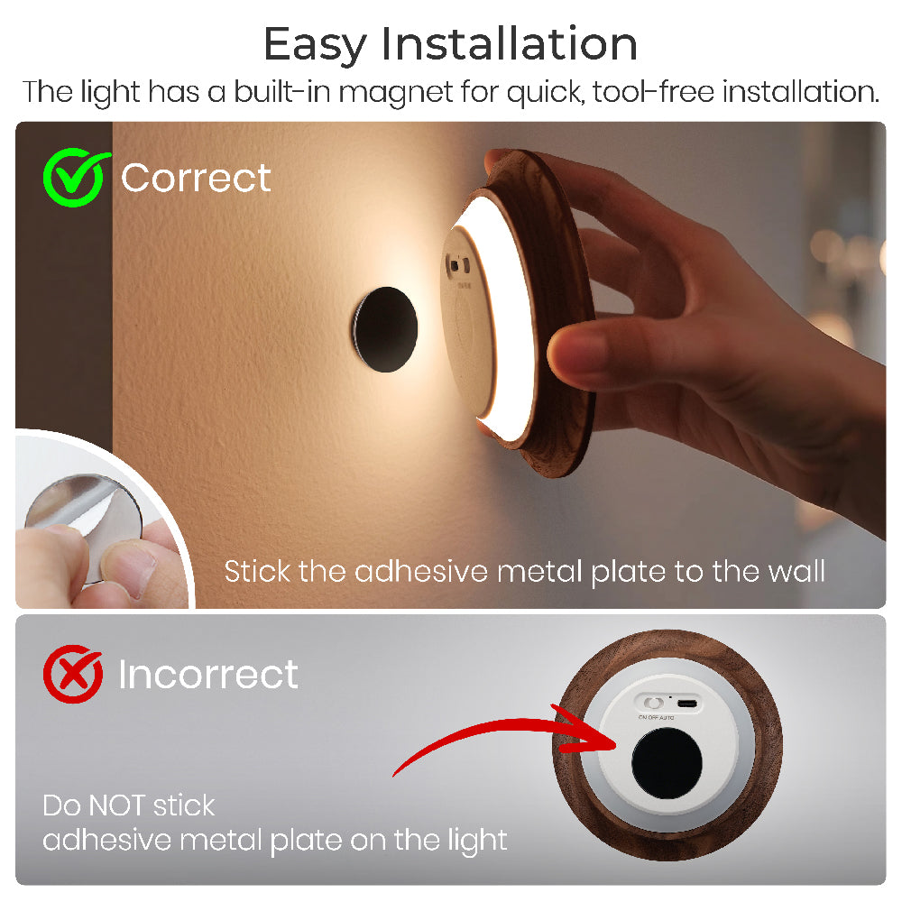 Wood Sensor Night Light ｜ Black Walnut